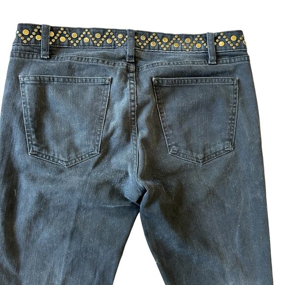 Current/Elliott Stiletto Jeans 27 Black Skinny Low Rise Studded Designer Rocker - Picture 7 of 15